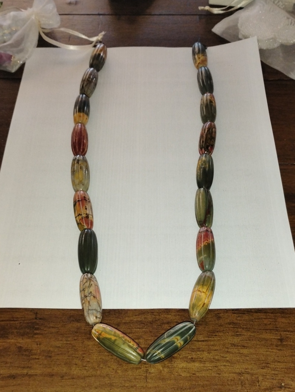 Vintage Red Creek Jasper Necklace  NWOT